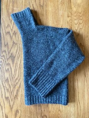 Women's Charcoal Gray Wool Crewneck Sweater